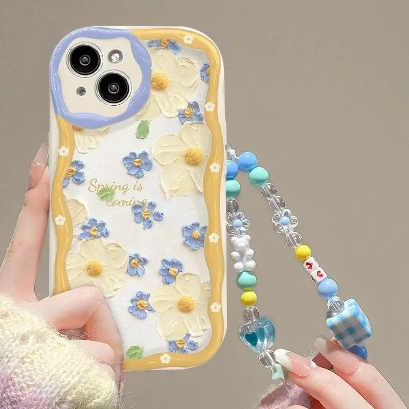 thumbnail image 1 of Bracelet Wrist Phone Case for Samsung Galaxy S23 S24 Ultra S20 FE S21 Plus A54 A34 A24 A14 A55 A35 A25 A05 Soft Silicone Cover, 1 of 4