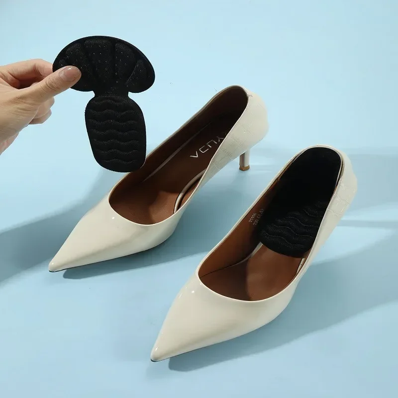 New Silicone Non-slip T-Shaped Heel Protectors Women Shoe Pads Pain Relief Foot Care Products Soft Thickened Shoes Insoles 1Pair