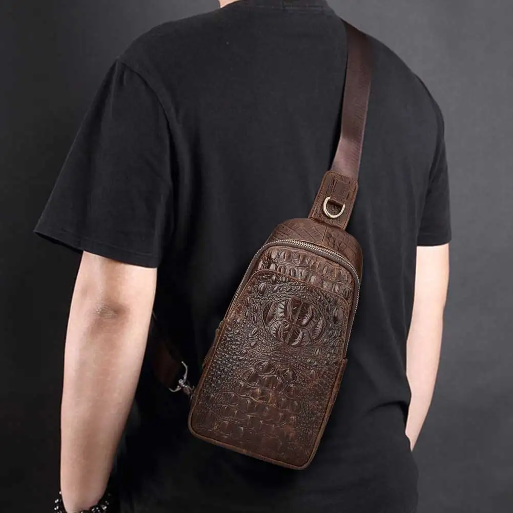 Luxury Brand Men Leather Chest Bag Alligator Messenger Bag USB Charging  Crossbody Bag Man Chest Pack Crocodile Pattern Sling Bag - AliExpress