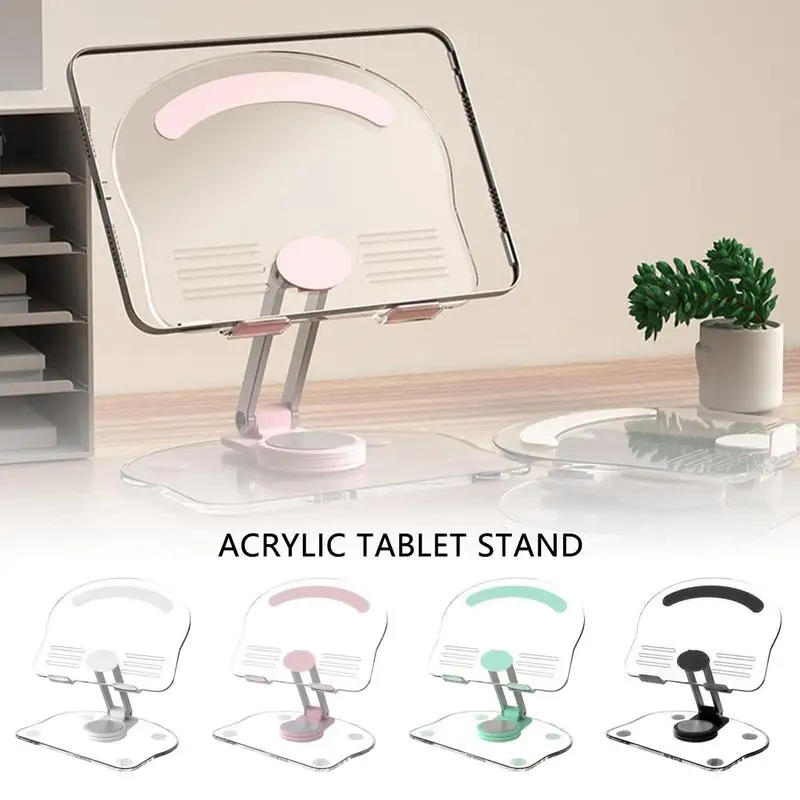 

Acrylic Tablet Stand | Clear Acrylic Book Holder Tablet Stand | Foldable Adjustable Portable Phone Stand Anti Slip for Live Stre