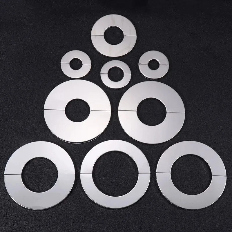 Self-Adhesive Stainless Steel Faucet Decorative Cover Water Pipe Chrome Finish Wall Covers for Bathroom Faucet Accessories 1PCS faucet decorative cover,faucet cover
