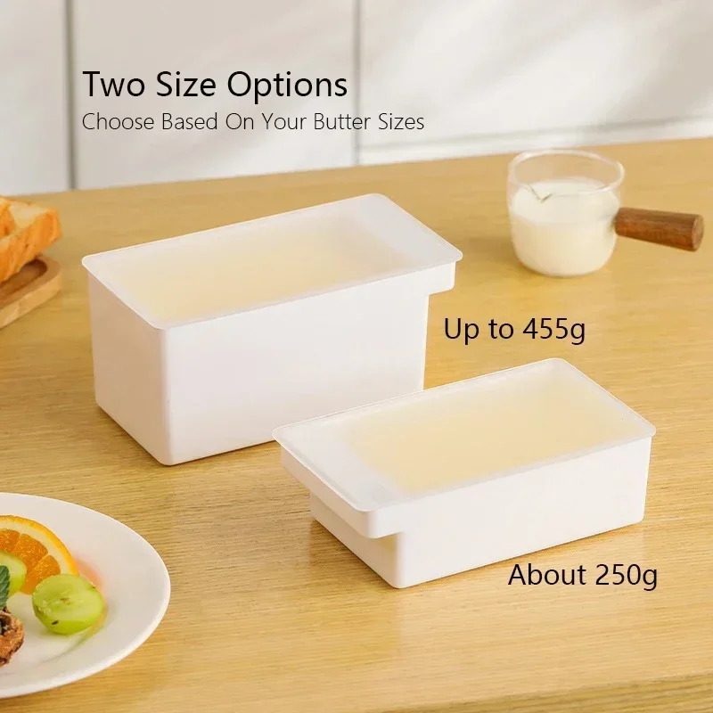 250ml/450ml Japanese Style Butter Cutting Storage Box Cheese Storage Container Butter Dish Durable Plates Bakingware