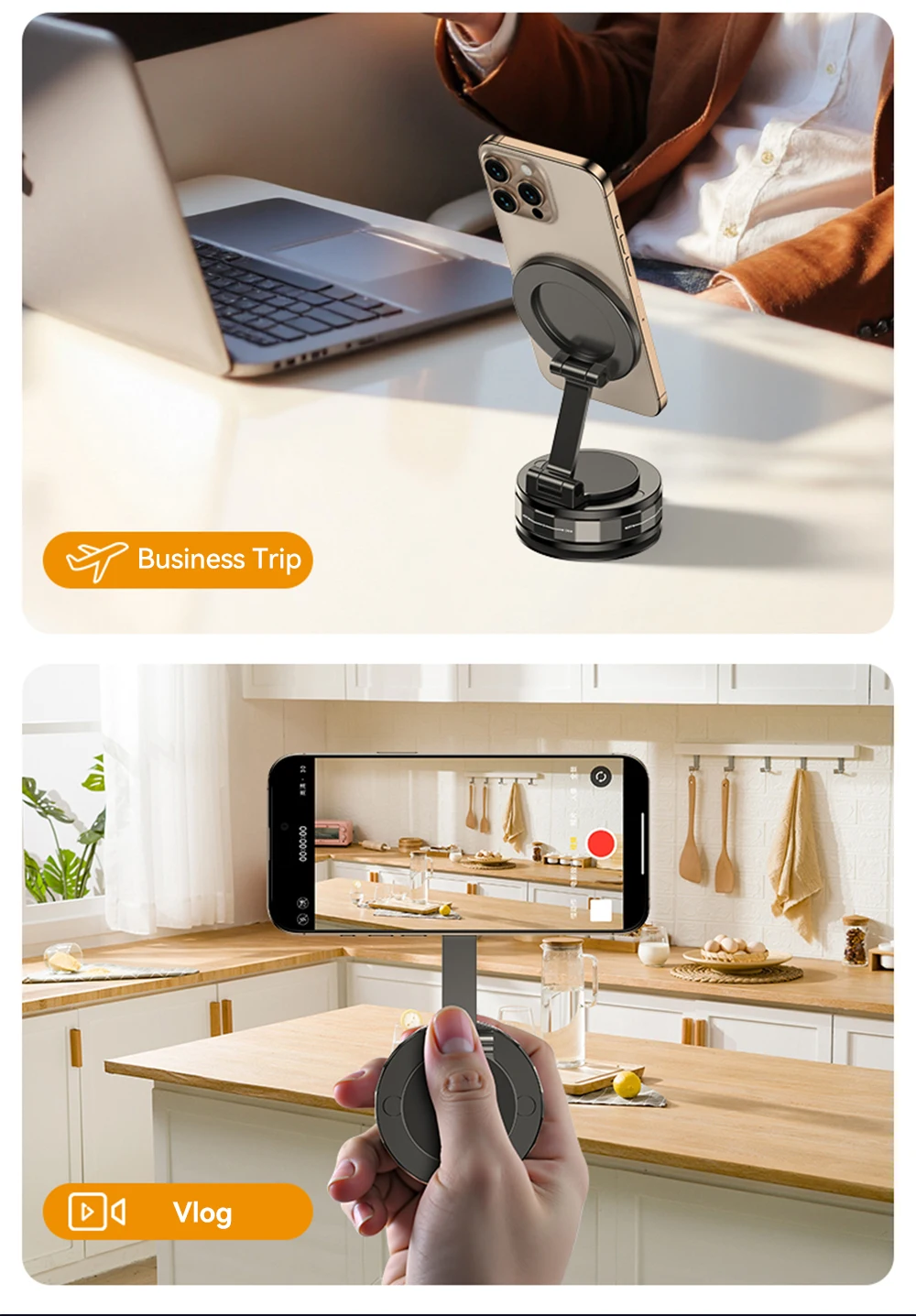 Car Phone Holder, Magsafe Magnetic Vacuum Intelligent Car Mount 360° Rotation Ma