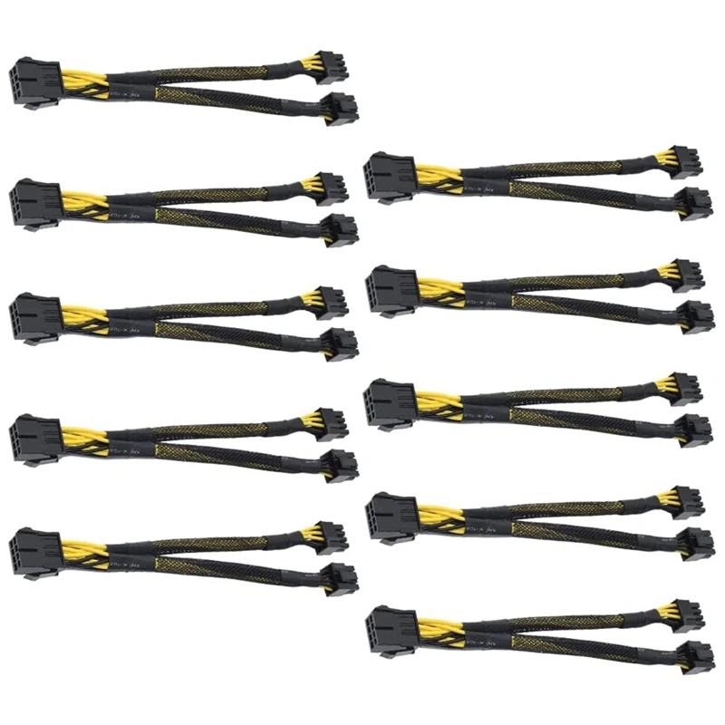 

10PCS 8Pin Mining Cable, GPU Power Cable For Bitcoin Mining, VGA 8 Pin Female To 8Pin (6+2) Male, Pcie Splitter Cable