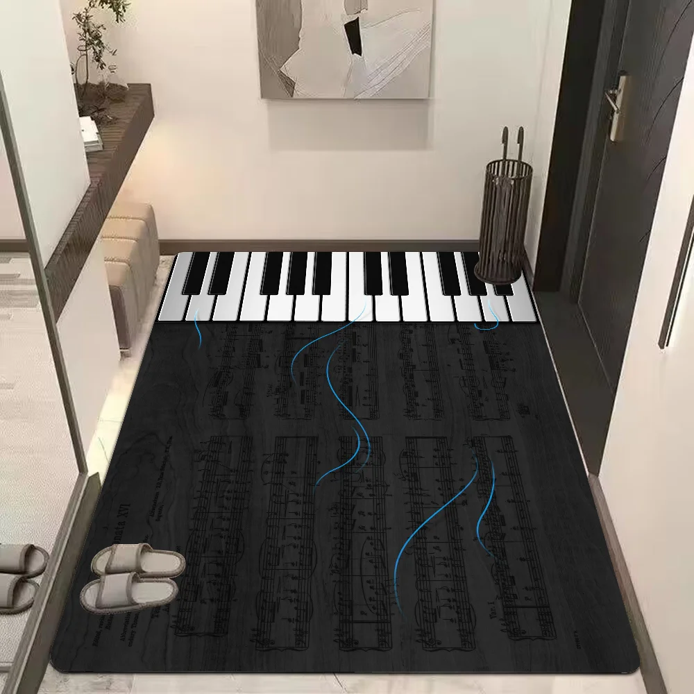 Piano Key Music Kitchen Mat Cheaper Anti-slip Modern Living Room Balcony Printed Modern Home Decor 3