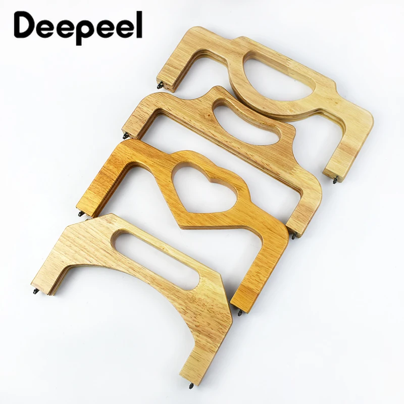 1Pc 23-28cm New Solid Wood Bags Handle DIY Handmade Screw Kiss Clasp Wooden Handls Purse Frame Handbag Sewing Brackets Accessory 1 set 31 5x9 cm big size two color or special wood material obag handbag parts accessories wooden purse frame handler