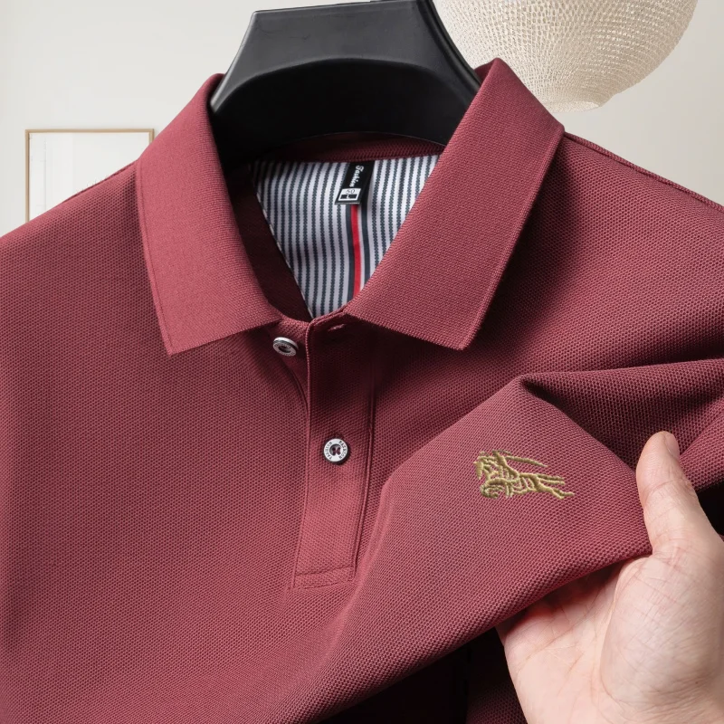 Polo da Uomo Classica 100% Cotone, Best-Seller con Ricamo Pony, Elastica, Estiva, Comoda e Traspirante, Top Corto per Uso Quotidiano - immagine 3
