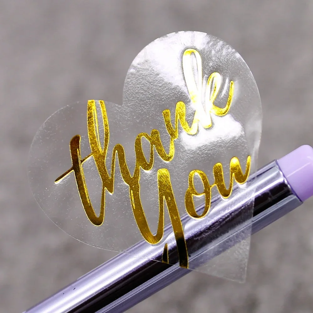 

Transparent heart golden thank you labels sticker,Gift Paper Labels Stickers,Decoration Labels Seal Stickers 100pcs/lot