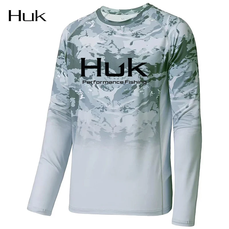 HUK Fishing Shirts Uv Protection Long Sleeve Men's Fishing Clothes Outdoor  Summer Fishing Suit UPF 50 Fish Clothing Jersey Tops - AliExpress