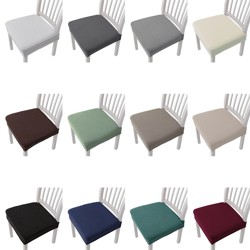Dining Room Kitchen Stretch Jacquard Chair Seat Cover Removable Washable Anti-Dust Chair Seat Cushion Protector Slipcovers 3