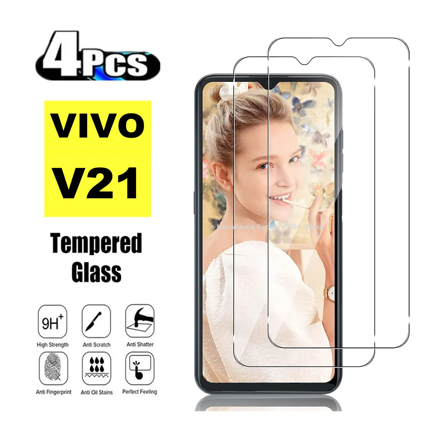 

2/4Pcs Tempered Glass For Vivo V21 V21e V21s 5G Y72 Y76 5G Y31 Y31s Y32 Y33 Y33s Y33t Y33e Y35 Y30 Screen Protector Glass Film
