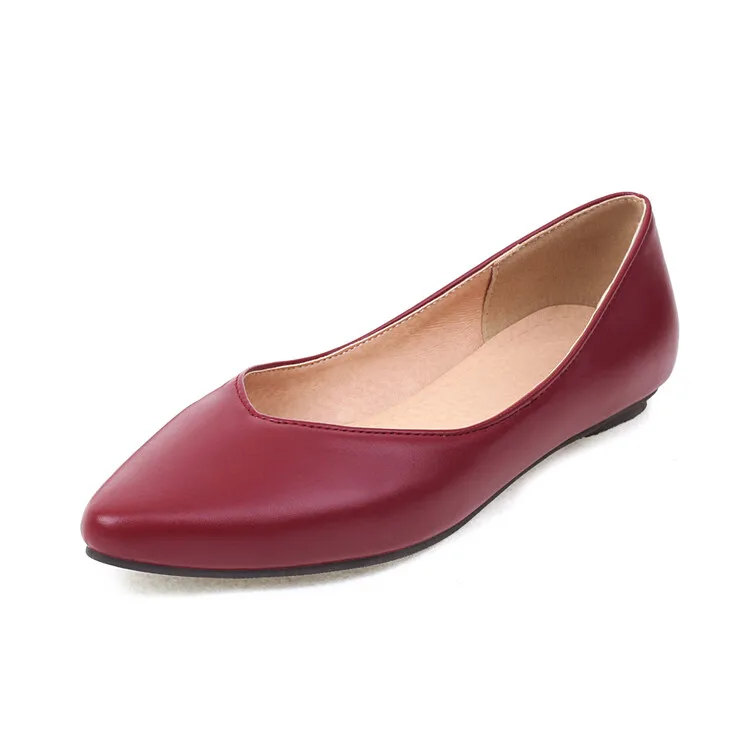 

Oversize Large size Big size Pointed toe Shallow flat bottom Comfortable Simple single shoes