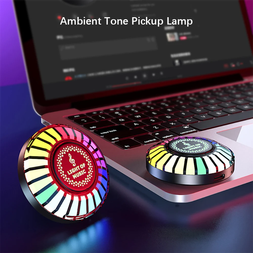 Desktop Magnetic RGB Pickup Ambience Light Hot Led Magic Color E-Sports Creative Voice Control Music Rhythm Lamp