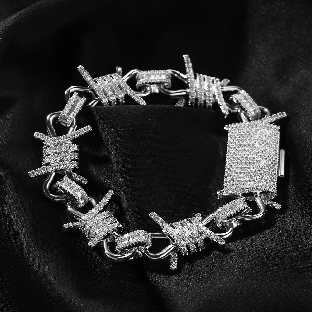Cuff Bracelet Iced Barbed Wire Bracelet Barbed Wire Cuff Bracelet