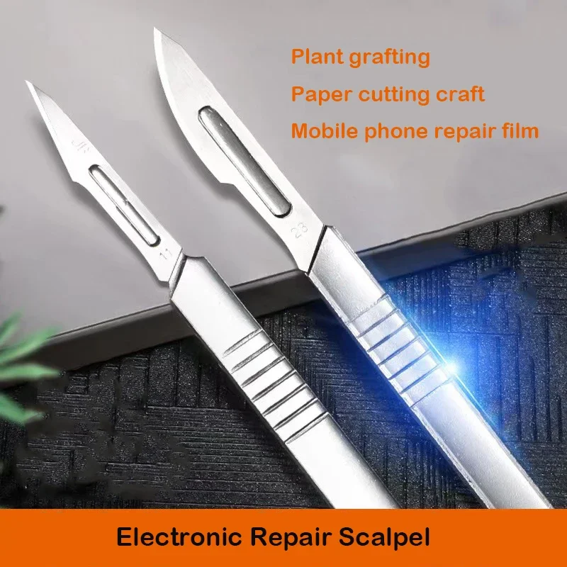 10-Pack 12# Carbon Steel Surgical Scalpel Blades With 3# Handle For PCB & Crafts