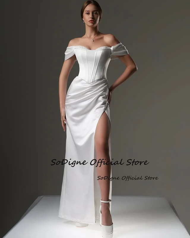 SoDigne Mermaid Wedding Dresses Sleeveless Satin Off Shoulder Bridal Dress Split Long Wedding Gown Robe De Mairee Customized 8 S9e4dcf856c9e4ae6853c07d2ff875c97t
