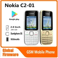 Nokia C2 C2-01 GSM Mobile Phone Hebrew Keyboard Support The Logo on Button Unlocked 2G 3G Cellphone used phone 1