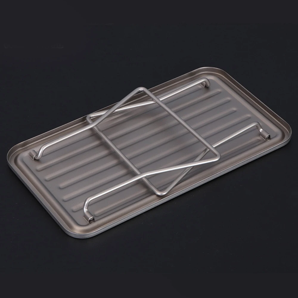 Mini Titanium Alloy Portable Plate Outdoor Folding Camping BBQ Grill Grate Ultralight Mini Table for Hiking Picnic Barbecue 4