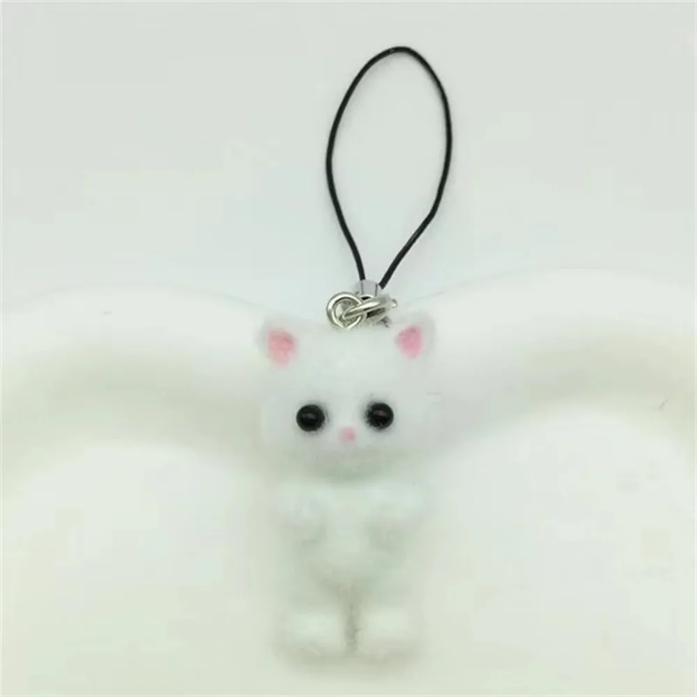 Resin Plush Cat Phone Ornament Purse Pendant