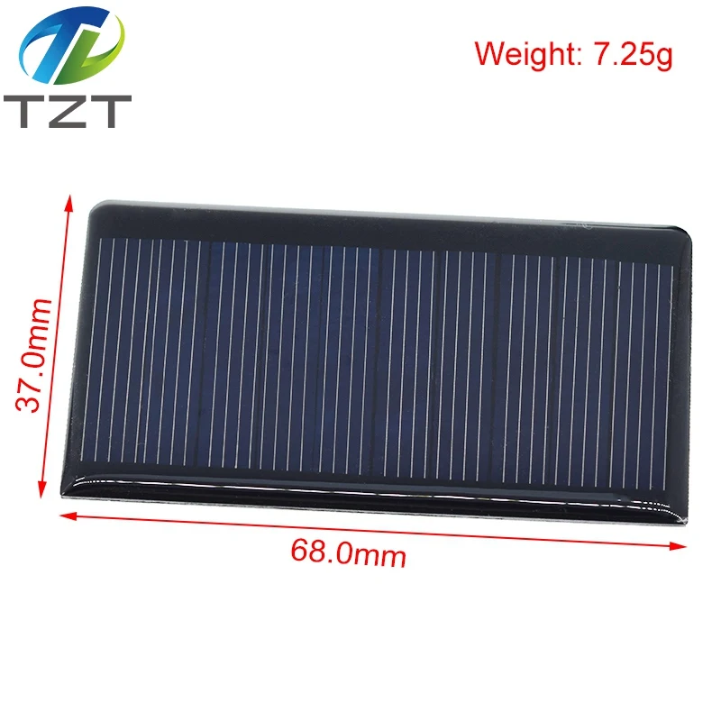 1/3PCS 5.5V 50mA Pannelli Solari Policristallini 68x37mm Mini Sunpower Celle Solari FAI DA TE Pannello Fotovoltaico per Il Caricabatteria - immagine 2