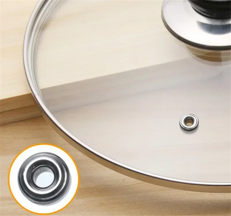 Premium Stainless Steel Reinforced Glass Chef Pan Lid with Knob