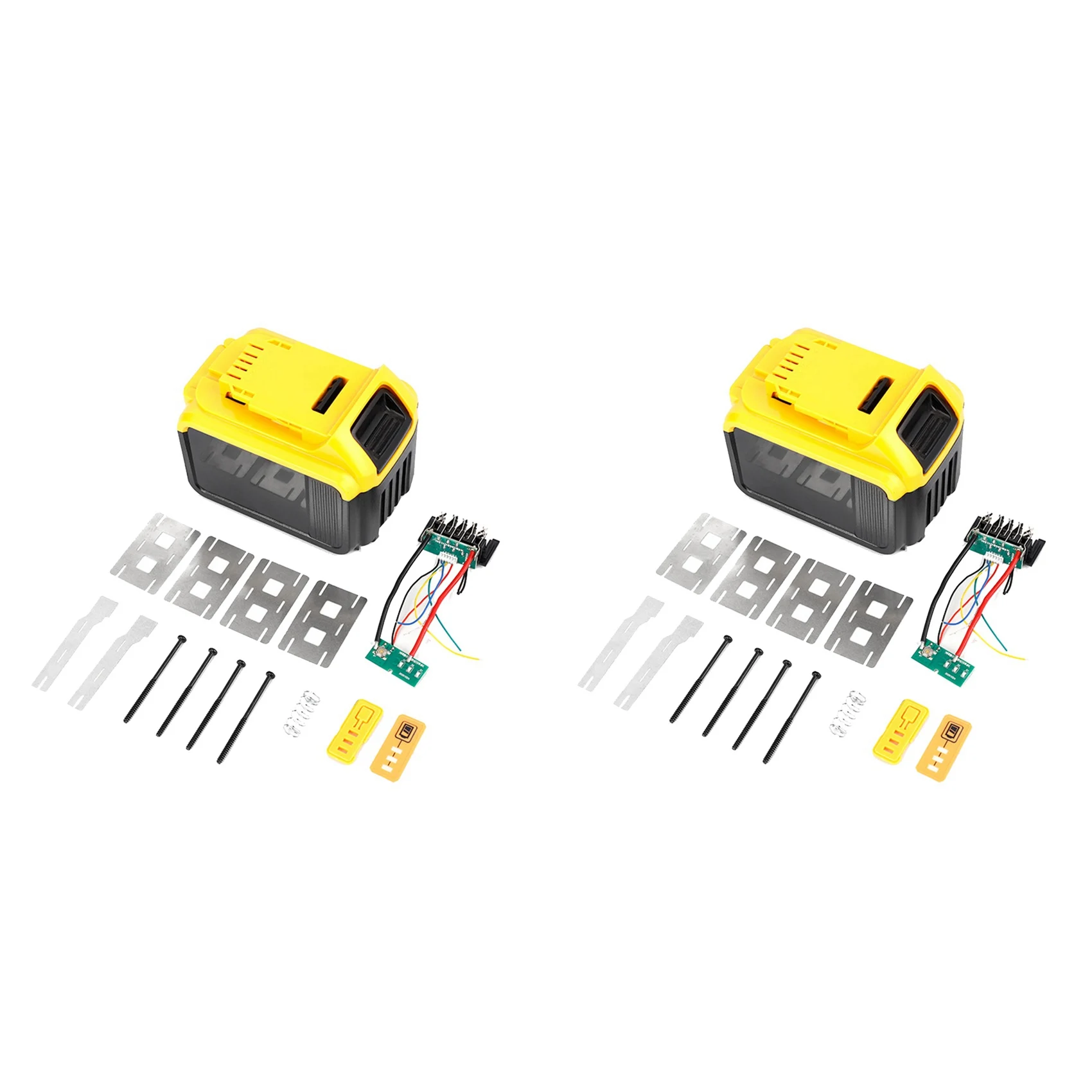 

2X Battery Plastic Case+Lithium Battery Protective Board 21V for Dewalt 15-Cell Battery Tool Battery Case Kit