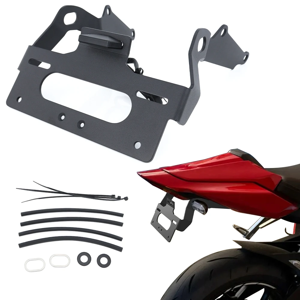 Motorcycle License Plate Holder License Plate Holder For Honda CBR650R CB650R-2025 CB1000 Hornet 2025 License Registration Plate Holder Bracket Rear Tail Tidy Fender Eliminator