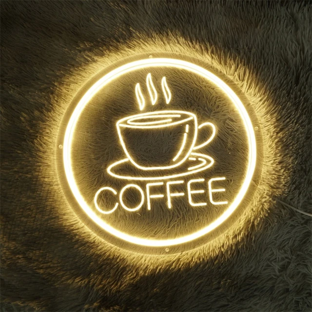 Cup of Coffee Led Neon Sign, Coffee Neon Sign, Cafe Neon Sign