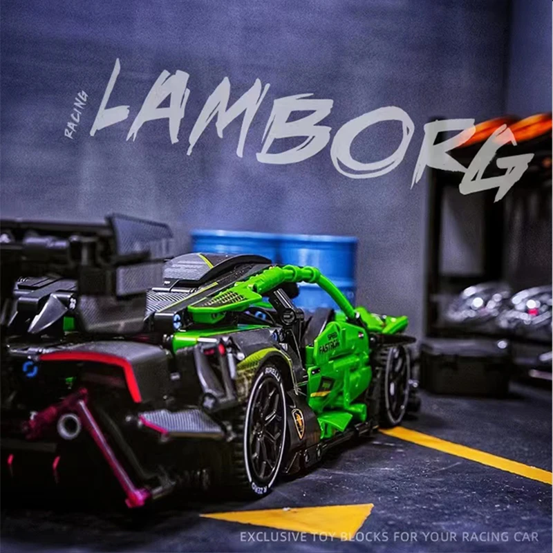 

IN STOCK High Tech C019 1644Pcs Super Racing Car With Motor Educational Assembly Toys Brick Building Blocks Boy Chrismas Gifts