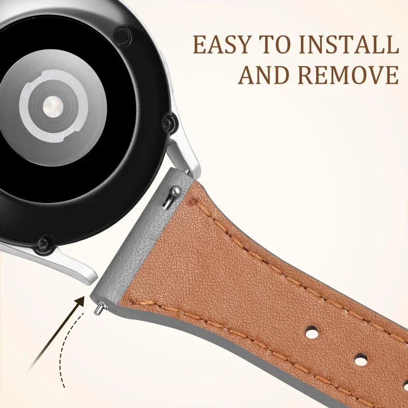 Slim Leather Strap for Smartwatches - 20mm/22mm Sport Bracelet