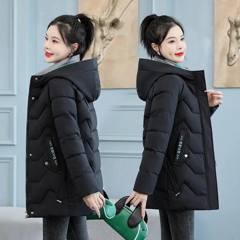 Women Winter Coat Jacket Warm Down Cotton Parkas Ladies Mid-Length