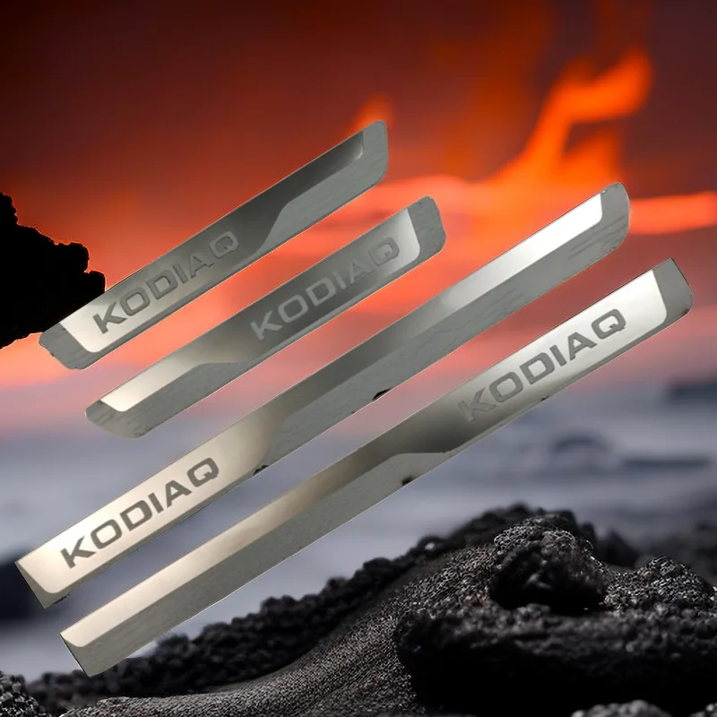 ForSkodaKODIAQCarDoorProtectorThresholdsFootboardsDing