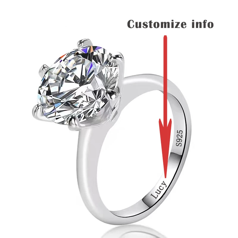 YHAMNI PT950 Platinum Ring Personalized Customized Engrave Name