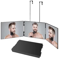 White Retractable Adjustable Folding Makeup Mirror - Portable and Compact Design (Black)