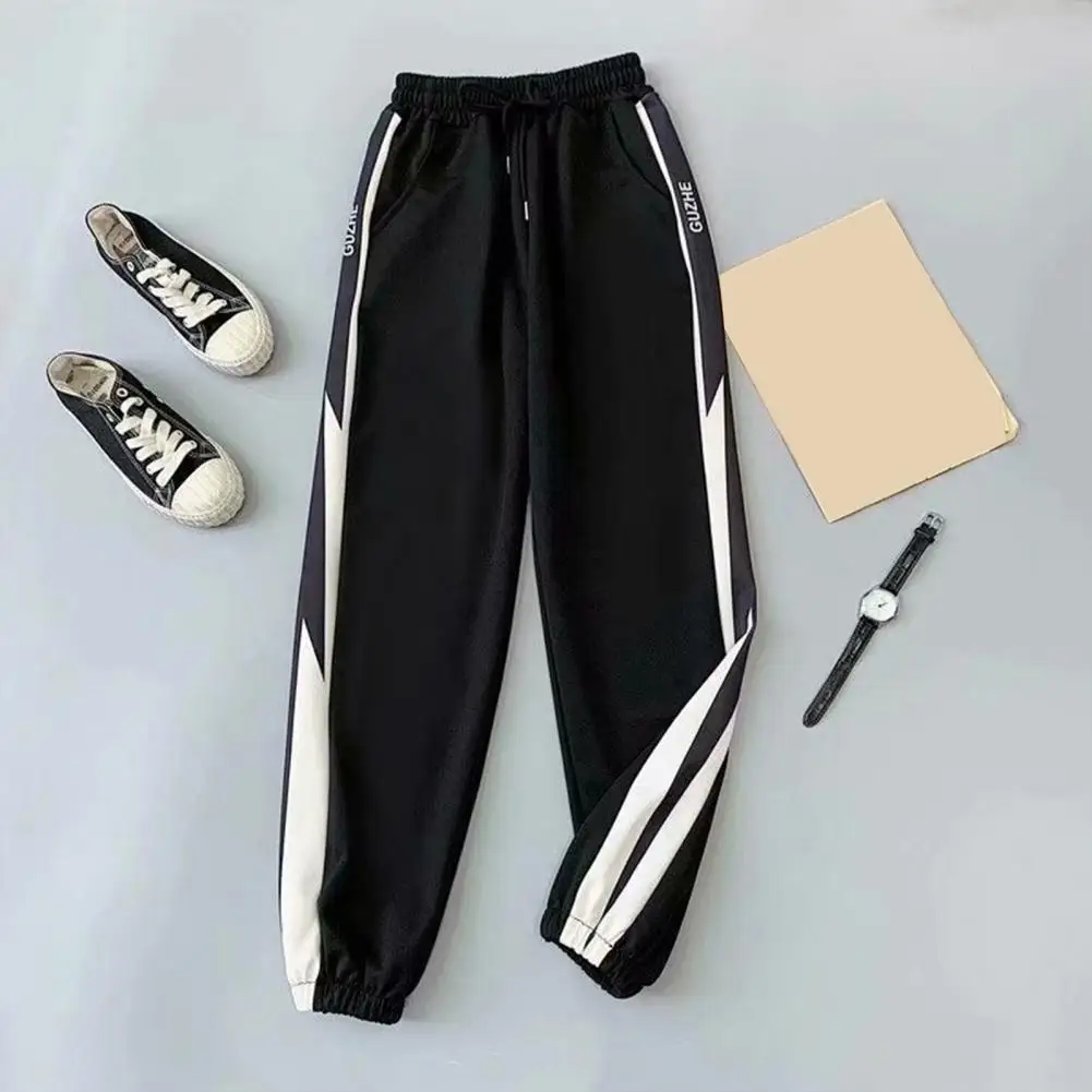 Men Sweatpants Contrast Color Dressing Bottoms Relaxed Fit Pockets Pants fleece sweatpants