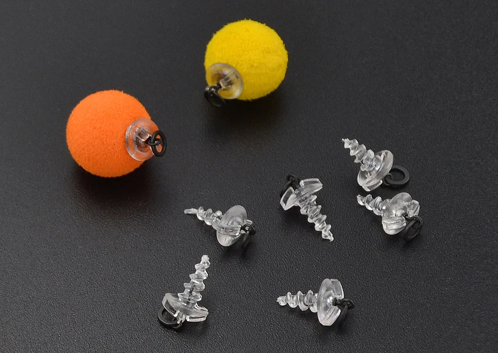 10 Stück Karpfenangeln Zubehör Kunststoff 360 Boilie Schraube mit Karpfenangeln Rollwirbel mit Ring D-Rig Chod Rig Tackle – Detail 5