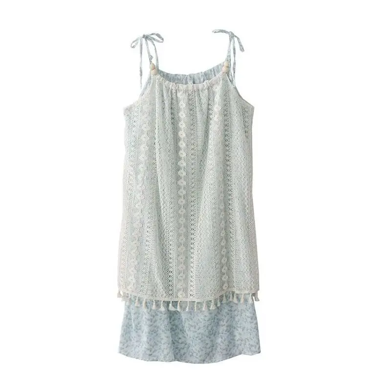 White Suspenders for Women Summer 2025 New Slim Seaside Vacation Dress