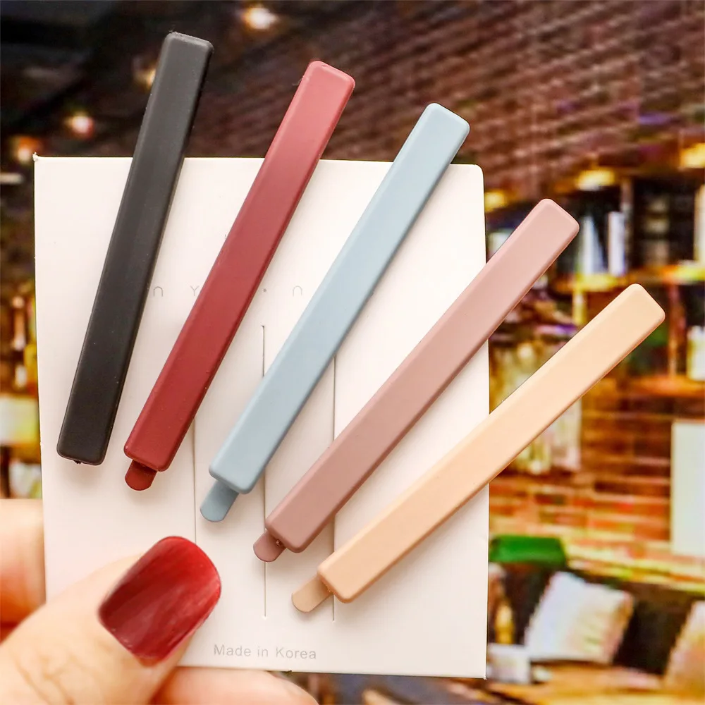 

INS Hairpin Morandi Color One-word Clip Hair Accessories Female Cute Liu Haibin Clip Simple Temperament Hairpin