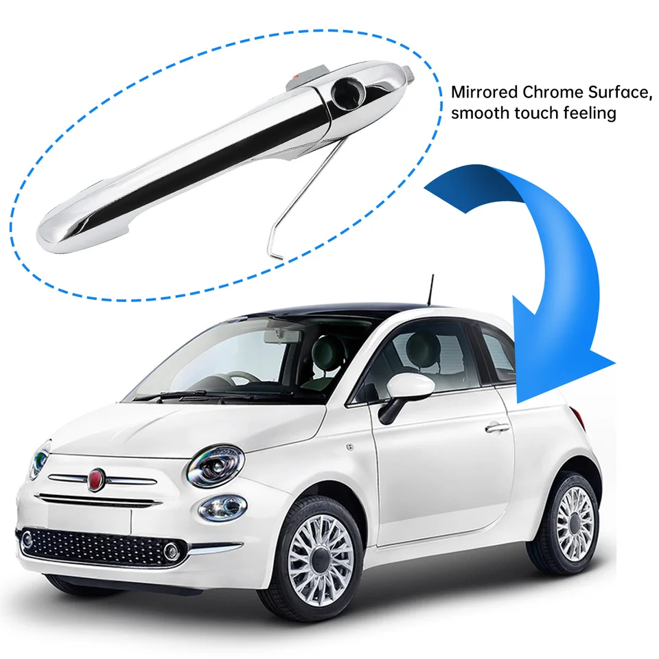 POIGNEE DE PORTE GAUCHE CHROME FIAT 500 COMPATIBLE DIVERS