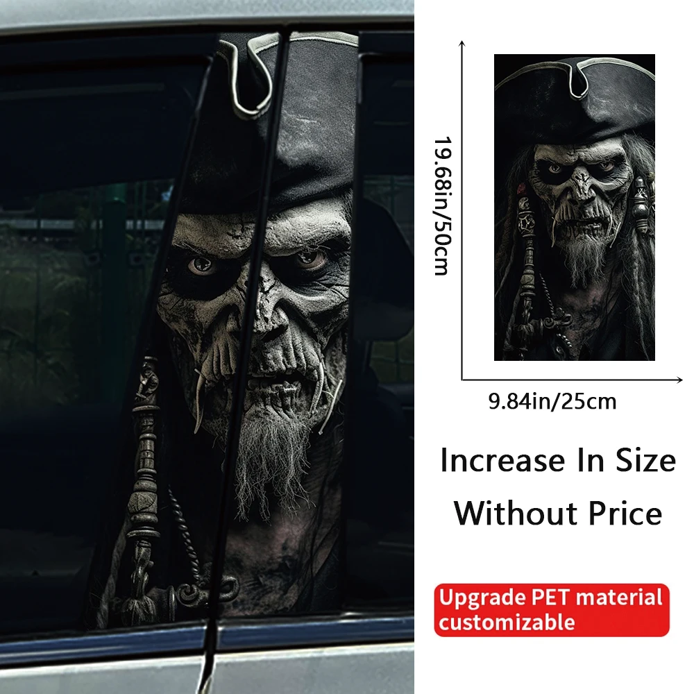 Pirate Captain Skull Waterproof Vinyl Car Stickers - Durable and Scratch-Resistant Design