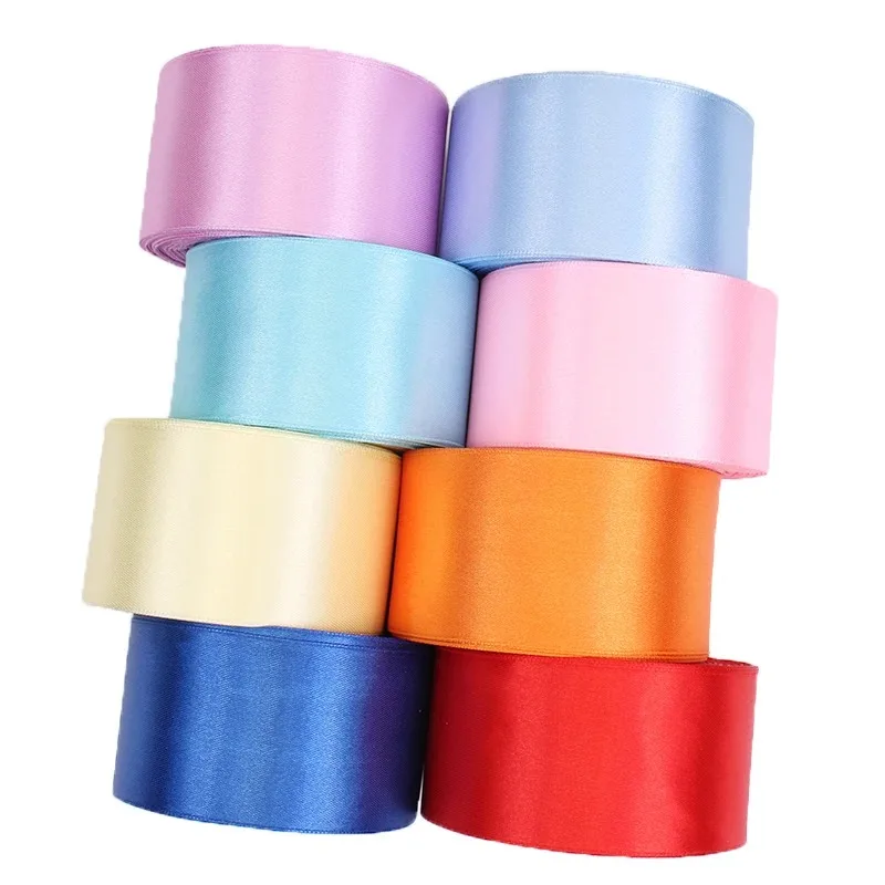 Satin Ribbons 25Yards/Roll 50mm Wedding Gift Wrapping Ribbons Bow for DIY Crafts Polyester Christmas Home Decor Accessories Tape