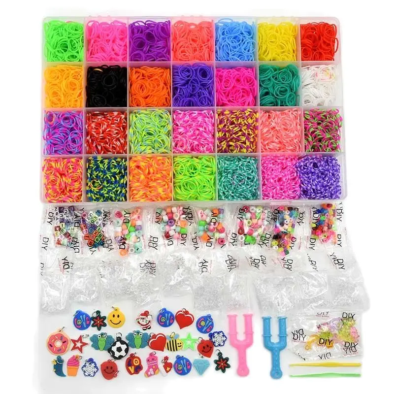 Loom Kit Rubber Bands Refills Set Kids Bracelet Loom Craft, 10K pieces 28  colors