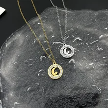 Summer Hot Sale Star Moon With Diamonds Necklace for Women Clavicle Chain Girl Wedding Jewelry Party Birthday Gift Accessories