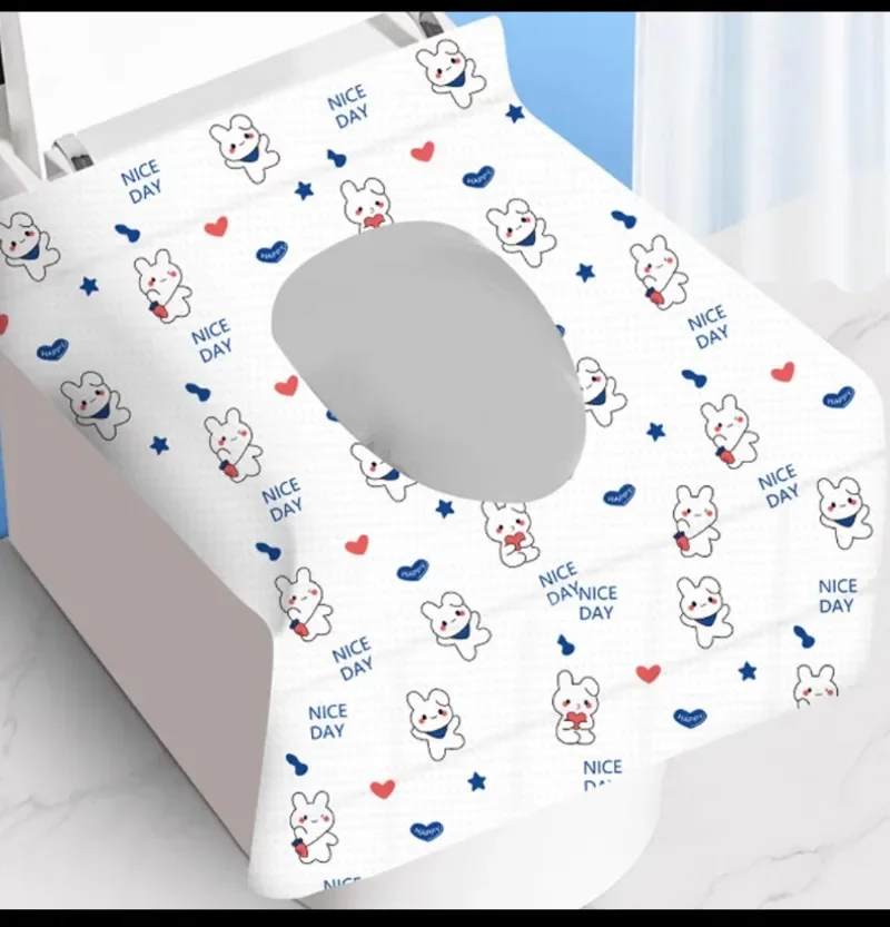 Portable Toilet Seat Cover Disposable Non-woven Fabric Women Travel Camping Hotel Bathroom Degradable Waterproof Closestool Mat 4