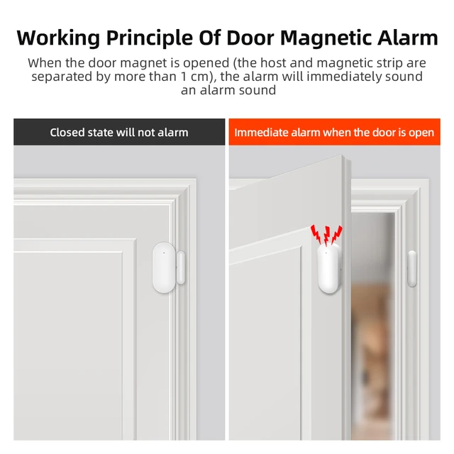 Hot Sale Wireless Magnetic Door & Window Sensor EV1527 Coding Mode RF 433MHz for Home Security Alarm System Burglar Alarm Kits 3
