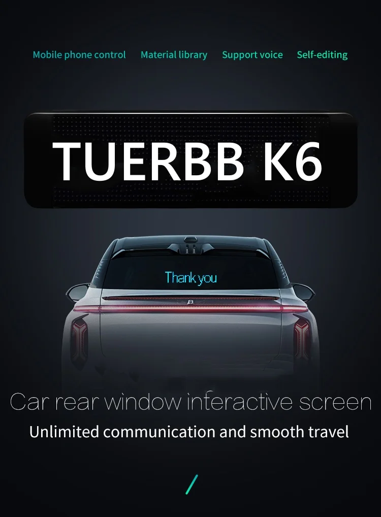 Écran LED intelligent TUERBB K6 – Personnalisez votre voiture