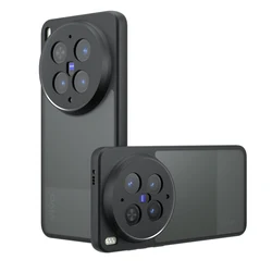 Shockproof Frosted Matte Translucent Phone Case with TPU Frame for VIVO X300 Ultra (Matte Black)