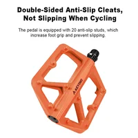 Pédales de vélo de route et VTT AEYINO, légères, en nylon, avec roulements, antidérapantes, pédales plates pour le cyclisme, 9/16 pouces, pièces de vélo 4