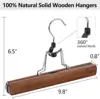 5-30PCS Wooden Pants Skirt Hangers Smooth Solid Wood Non Slip Jeans Slack Clamp Hangers Hair Extension Hangers with Swivel Hook 6