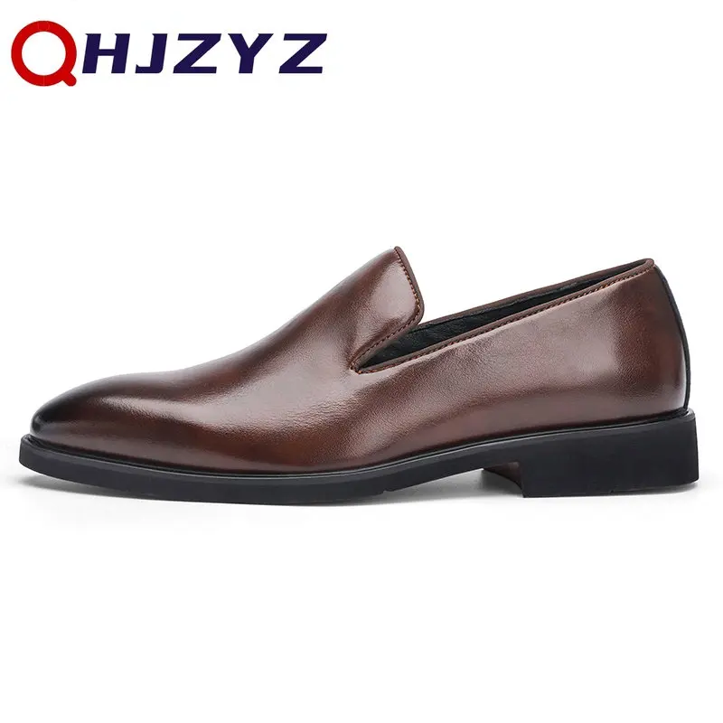 Men Red Sole Loafers Shoes PU Solid Color Fashion Business Casual Party Daily Versatile Simple Classic Dress Shoes Big Size 47 3